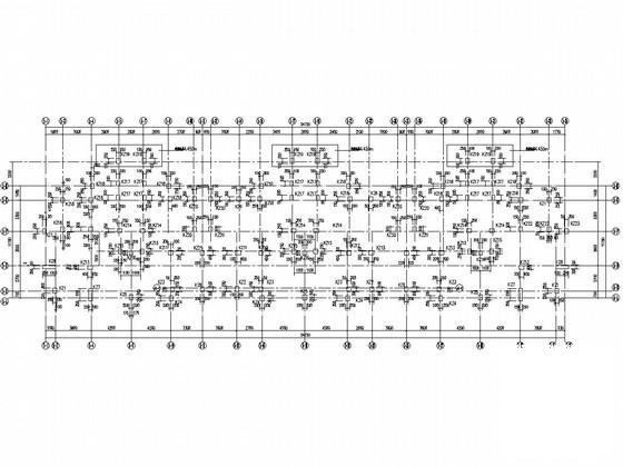 9层框架结构住宅楼结构CAD施工图纸（筏型基础）(梁配筋图) - 1