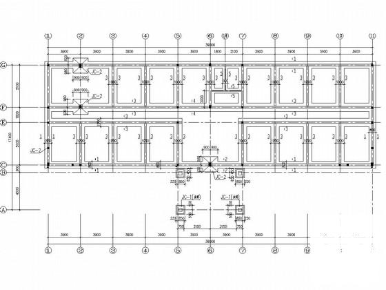 3层剪力墙结构办公楼结构CAD施工图纸（条形基础） - 2