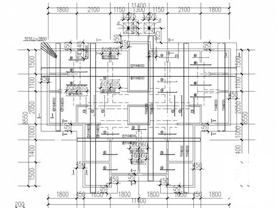 12层框剪结构宿舍楼结构CAD施工图纸（条形基础）(梁平法配筋图) - 2