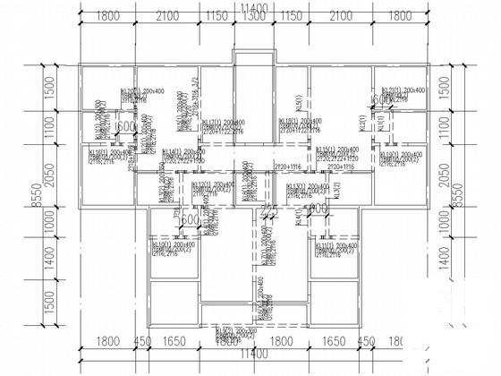 12层框剪结构宿舍楼结构CAD施工图纸（条形基础）(梁平法配筋图) - 3