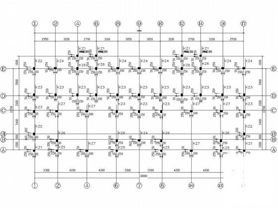 7层框架结构住宅楼（带车库）结构CAD施工图纸（独立基础） - 3