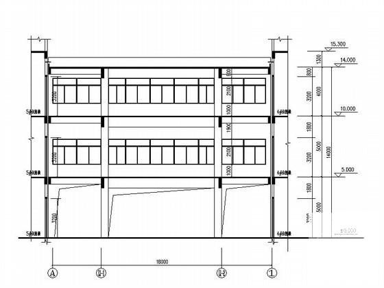人民医院住院楼群间连廊建筑施工CAD图纸(线条大样) - 1