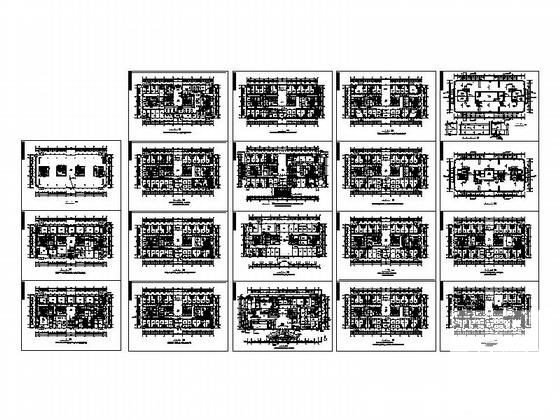 [大型医院13层住院大楼平面CAD图纸 - 2