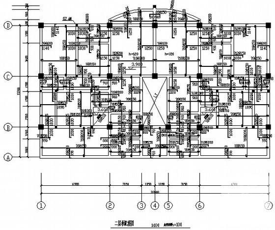 7层框架移民安置房工程结构CAD施工图纸(梁平法配筋图) - 1