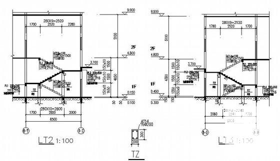 12层坡屋顶框支剪力墙结构住宅楼结构CAD施工图纸（独立基础）(梁平法配筋图) - 1