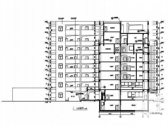 人民医院7层院综合楼建筑施工CAD图纸(地下室平面图) - 1
