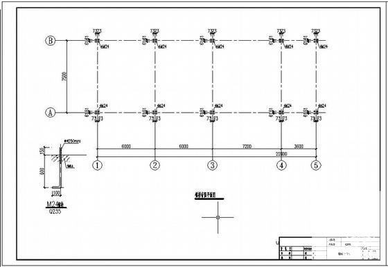 7.5米跨门式刚架结构厂房结构设计施工图纸 - 1