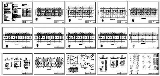 1800平米4层框架结构服装市场结构施工图纸 - 1