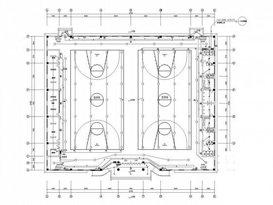2075平米两层职工篮球馆强电系统施工图纸 - 1