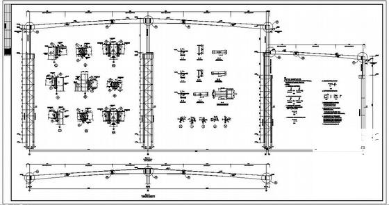 100吨铸造车间带吊车门式刚架结构设计图纸 - 1