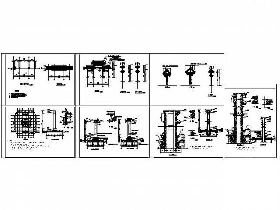 烈士陵园牌坊建筑施工图纸 - 4