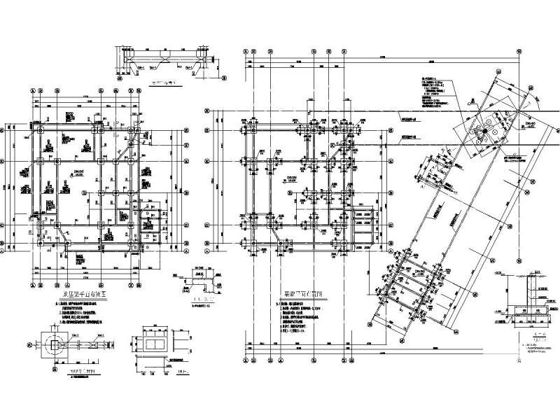 3层钢框架钢斜撑结构规划展示馆全套施工大样图 - 3