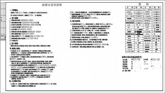 商住楼给排水图纸 - 1