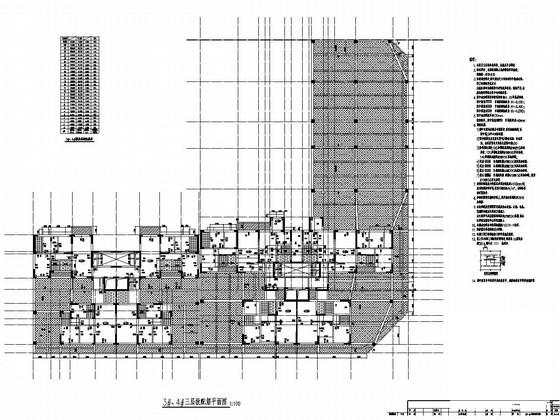 23层剪力墙结构住宅楼结构施工大样图平面图 - 2