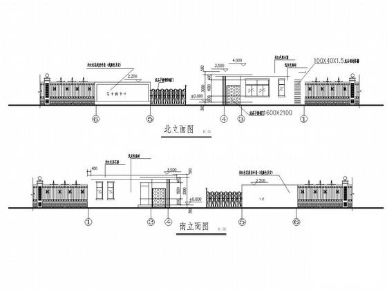 大门围墙大样图 - 1