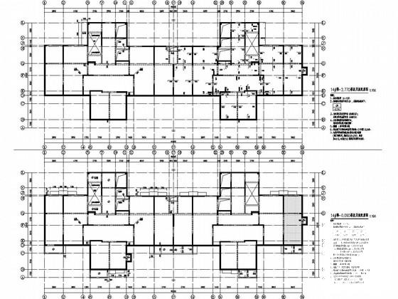 两栋28层框架剪力墙结构住宅楼结构施工大样图 - 3