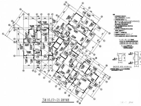 26层剪力墙结构住宅楼结构施工大样图墙柱大样说明 - 3