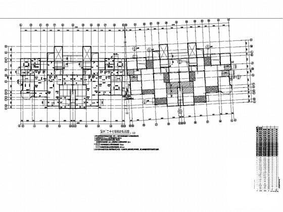 32层剪力墙结构住宅楼结构施工图暗柱布置平面图 - 3