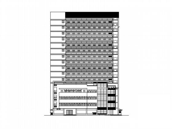 16层大型综合医院建筑施工CAD图纸(框架剪力墙结构) - 1
