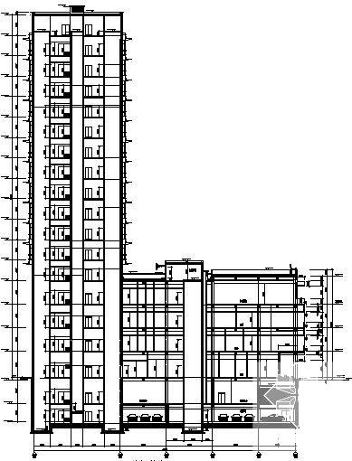 16层大型综合医院建筑施工CAD图纸(框架剪力墙结构) - 2