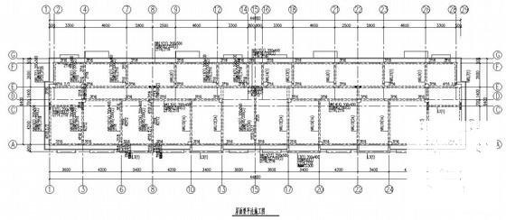 7度抗震框架结构住宅楼结构CAD施工图纸（异形柱5层） - 2