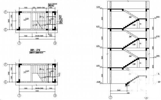 7度抗震框架结构住宅楼结构CAD施工图纸（异形柱5层） - 4