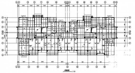 11层框架剪力墙结构住宅结构CAD施工图纸(楼板配筋图) - 2