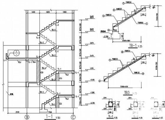 4层筏型基础底框结构住宅楼结构CAD施工图纸(剪力墙配筋) - 4