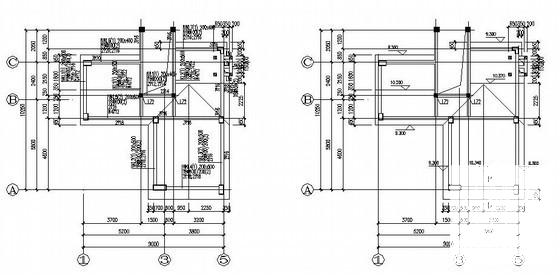 3层框架结构别墅结构CAD施工图纸（异形柱E户型） - 4