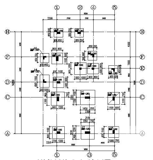 3层框架结构别墅结构CAD施工图纸（异形柱D户型桩基础） - 1
