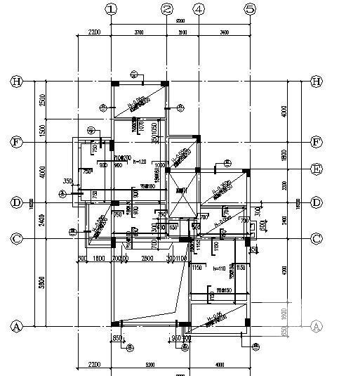 3层框架结构别墅结构CAD施工图纸（异形柱D户型桩基础） - 3