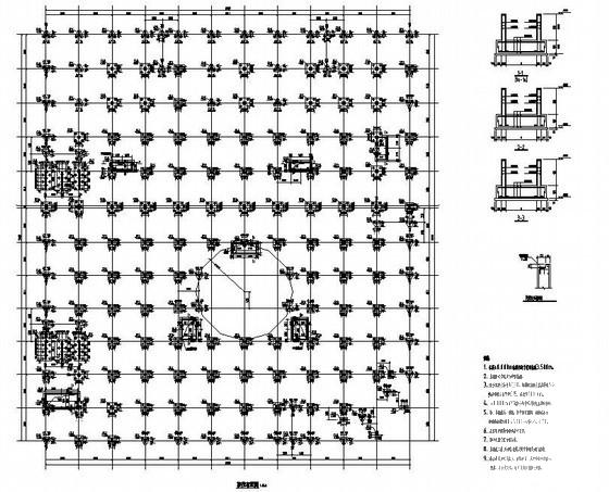 3层框架结构商场结构CAD施工图纸（桩基础）(预应力管桩) - 1