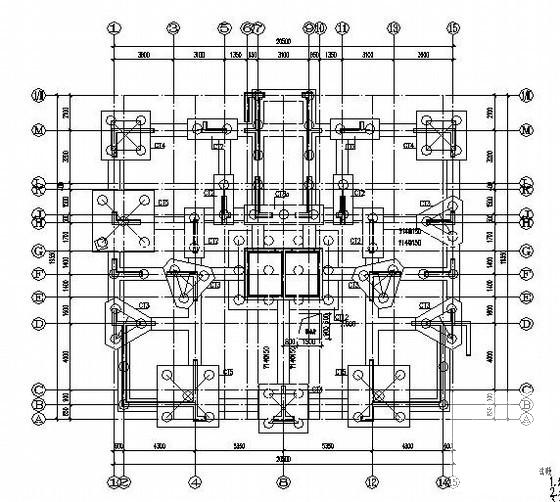 18层短肢剪力墙结构高层住宅楼结构CAD施工图纸（桩基础） - 1