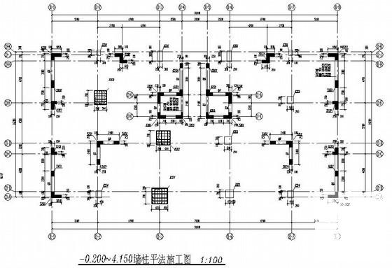 20层框剪结构住宅楼结构CAD施工图纸(坡屋面) - 1