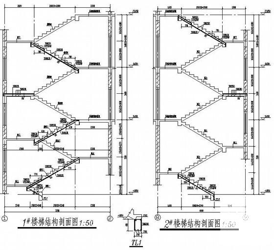 6层框架结构办公楼结构CAD施工图纸（桩基础） - 4