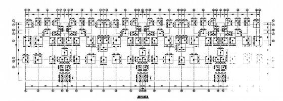 5层框架结构住宅楼结构CAD施工图纸（独立基础）(平面布置图) - 1