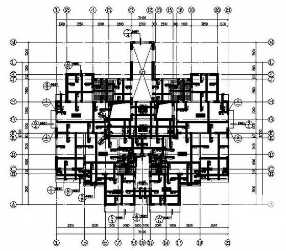 剪力墙结构高层住宅楼结构CAD施工图纸（18层短肢剪力墙） - 3