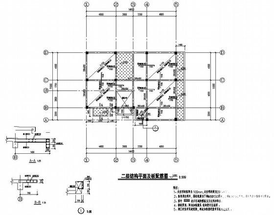 2层框架公园景观办公楼结构CAD施工图纸（桩基础） - 2