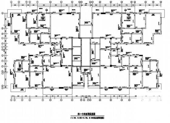 18层框架剪力墙结构住宅楼结构CAD施工图纸(平面布置图) - 3