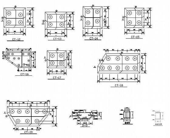 6度抗震22层剪力墙住宅楼结构CAD施工图纸（桩基础）(平面布置图) - 4