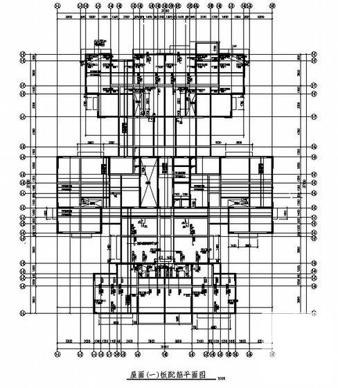 31层框支剪力墙结构综合楼结构CAD施工图纸（带转换层筏型基础） - 1