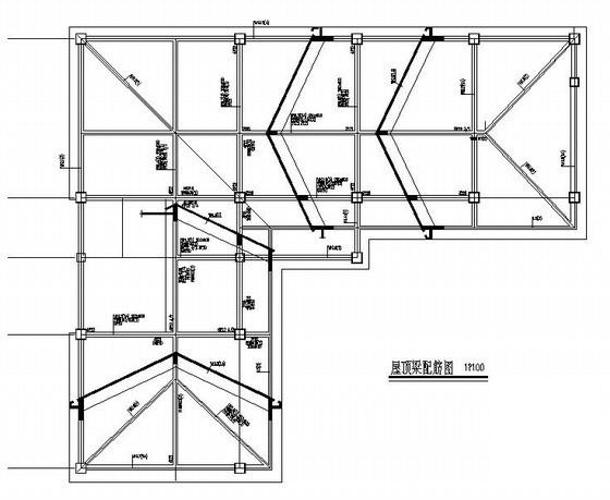 L形坡屋面桩基础3层框架结构食堂结构CAD施工图纸 - 2