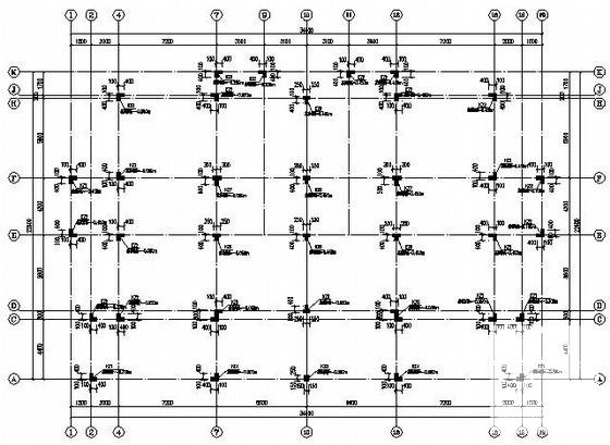 四联排上山框架结构别墅结构CAD施工图纸（抗震不设防） - 3