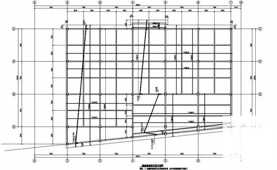 框架结构国际酒店会所结构CAD施工图纸（3层墩基础）(平面布置图) - 1