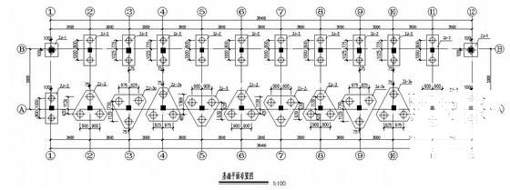 框架结构职工宿舍结构CAD施工图纸（5层桩基础）(冲孔灌注桩) - 3