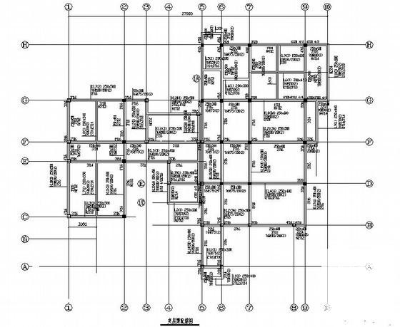 框架结构别墅酒店结构CAD施工图纸（2层带夹层桩基础） - 2
