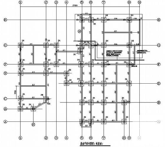 框架结构别墅酒店结构CAD施工图纸（2层带夹层桩基础） - 3