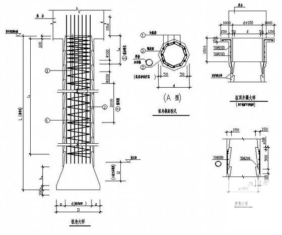 框架结构别墅酒店结构CAD施工图纸（2层带夹层桩基础） - 4