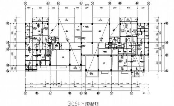 框架结构住宅楼结构CAD施工图纸（5层独立基础） - 1