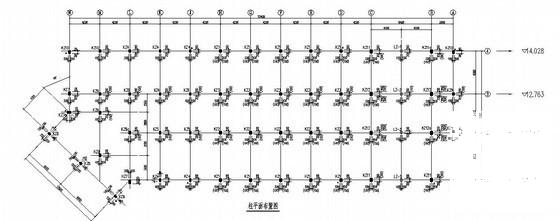 4层框架结构酒店客房结构CAD施工图纸（桩基础坡屋面） - 1